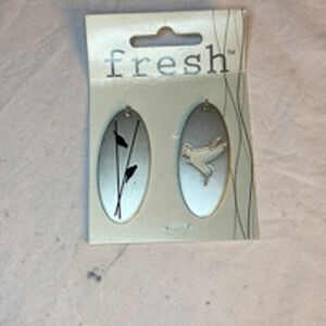 Fresh Metal Oval Charms Set Bird & Floral DIY Jewelry Craft Lot